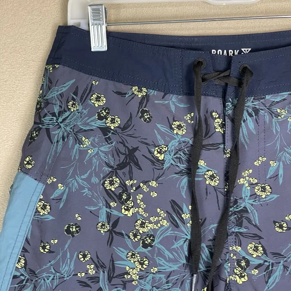 Roark Short Mens 28 Blue Floral The Boatman Drawstring Linerless‎ Boardshort 9